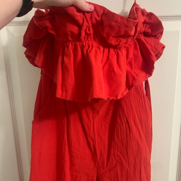 Red Ruffle Jumpsuit - Picture 8 of 8